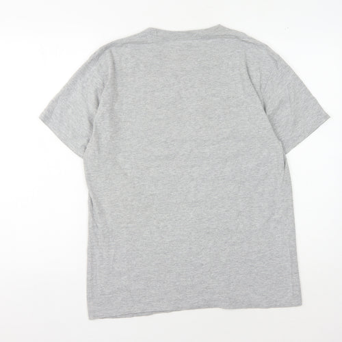 Champion Men's Grey Medium Crew Neck T-Shirt with Logo