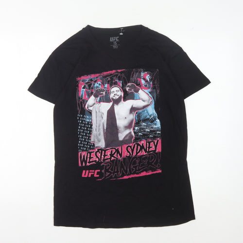 UFC Men's Black Graphic Print T-Shirt Size S