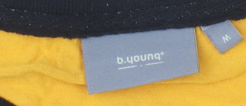 b.young Women's Yellow Floral Ringer T-Shirt, M