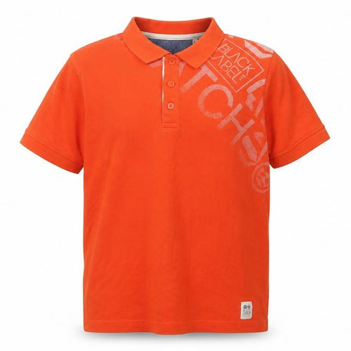 Crosshatch Men's Orange Polo Shirt L Graphic Print