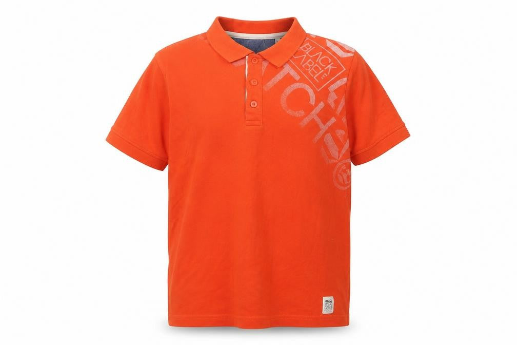 Crosshatch Men's Orange Polo Shirt L Graphic Print