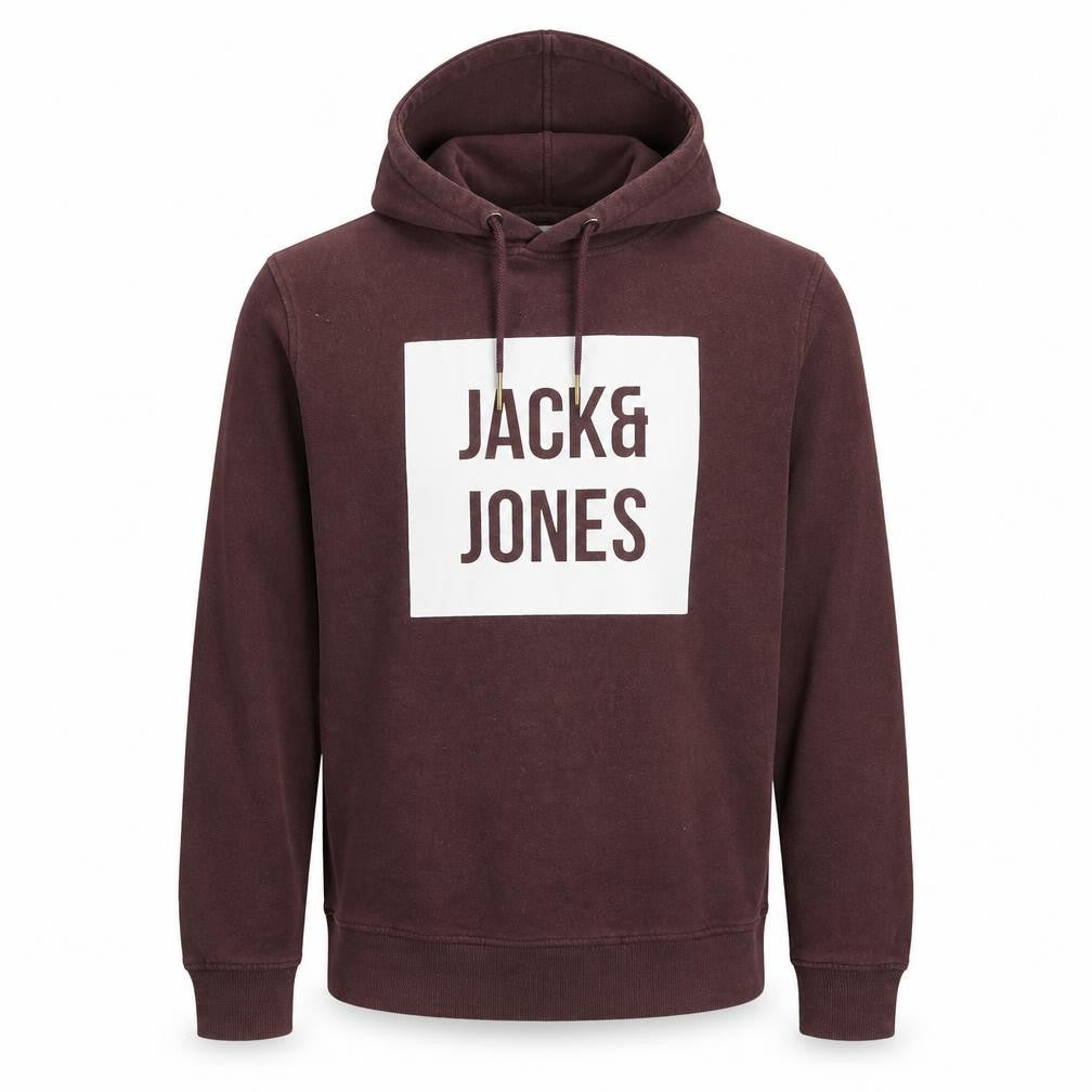 Front view of Jack & Jones Men's Brown Pullover Hoodie L