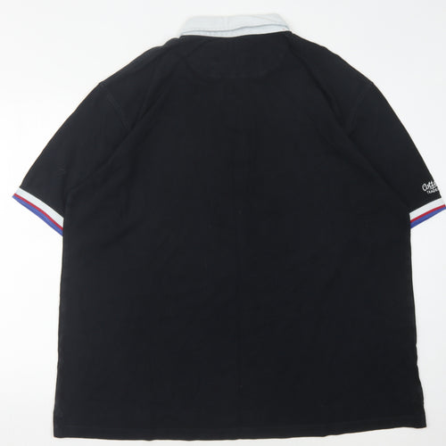 Cotton Traders Men's Black 2XL Short Sleeve Polo