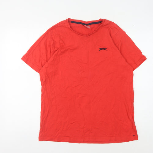 Slazenger Men's Red M T-Shirt Short Sleeve Cotton