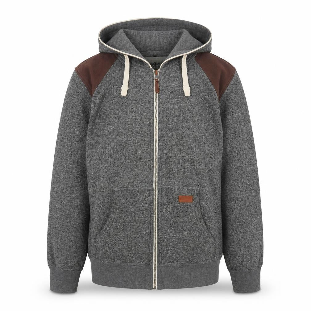 Front view of Twenty Six Original Men's Grey Full Zip Hoodie M