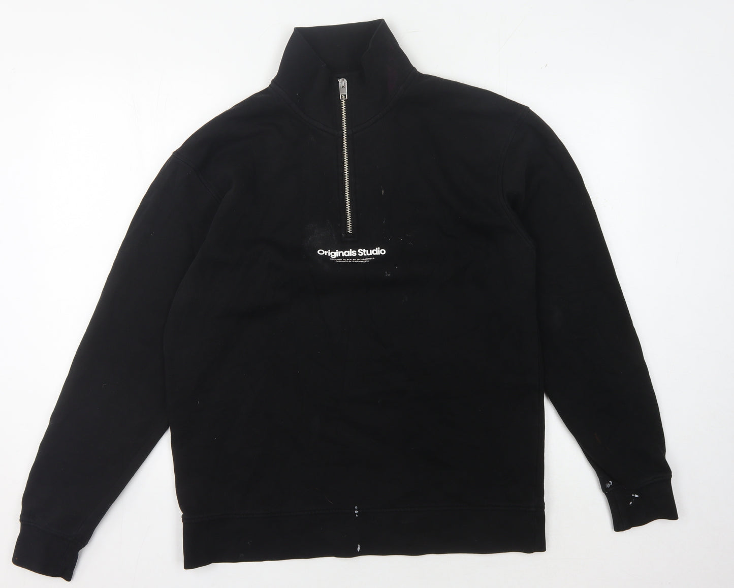 Jack & Jones Men's Black 1/4 Zip Sweatshirt L