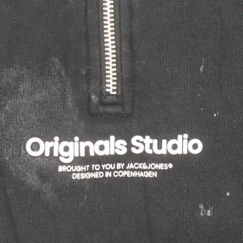 Jack & Jones Men's Black 1/4 Zip Sweatshirt L