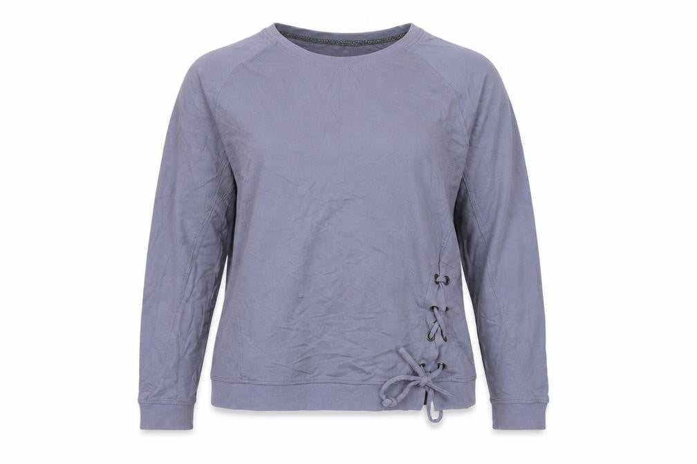 Front view of Sandwich Women's Blue Pullover Sweatshirt, size M