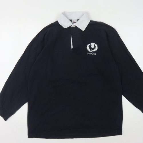 AIRAK Men's Black Rugby Polo M Long Sleeve Cotton