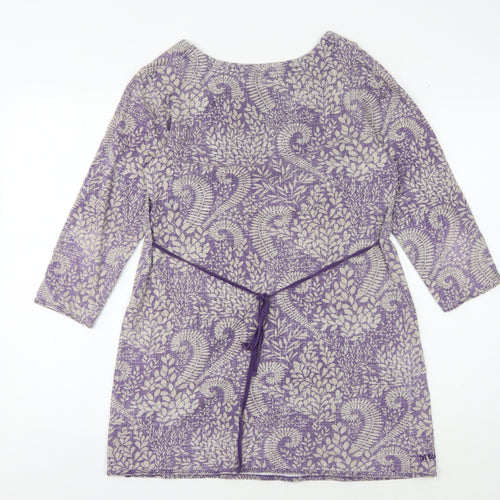 Women's Purple Geometric Tunic Blouse, Size 12