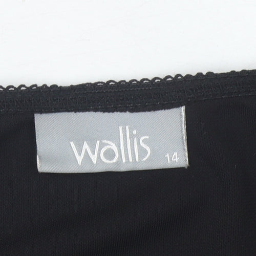 Wallis Women's Black Lace Hem Pencil Skirt Size 14