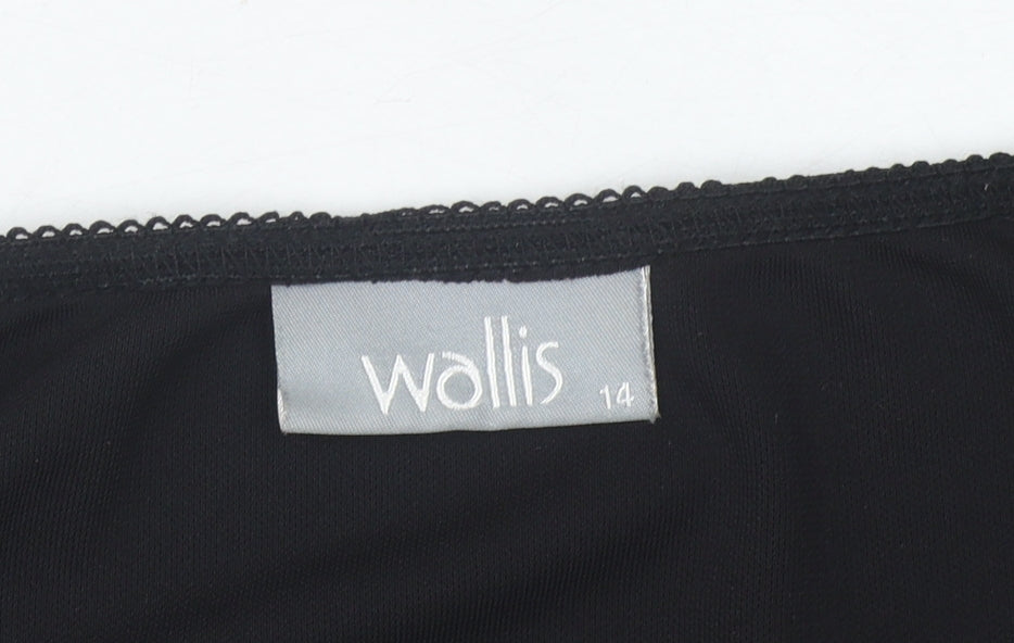 Wallis Women's Black Lace Hem Pencil Skirt Size 14