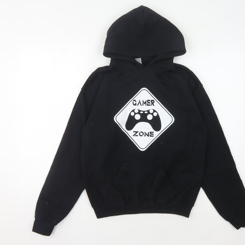 Gildan Boys Black Gamer Hooded Pullover Sweatshirt XL