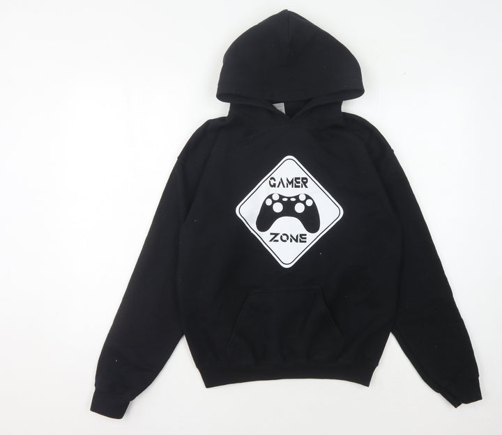 Gildan Boys Black Gamer Hooded Pullover Sweatshirt XL