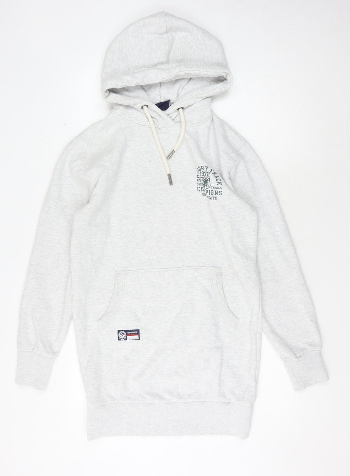 Superdry Women's Grey Hoodie, Size 10, Pullover Style