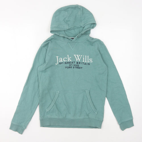 Jack Wills Boys Blue Hoodie, Logo, 9-10 Years, Casual Wear
