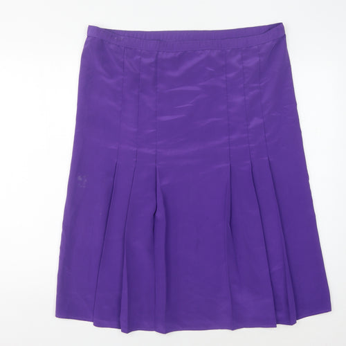 Jacques Vert Women's Purple Pleated Skirt Size 16