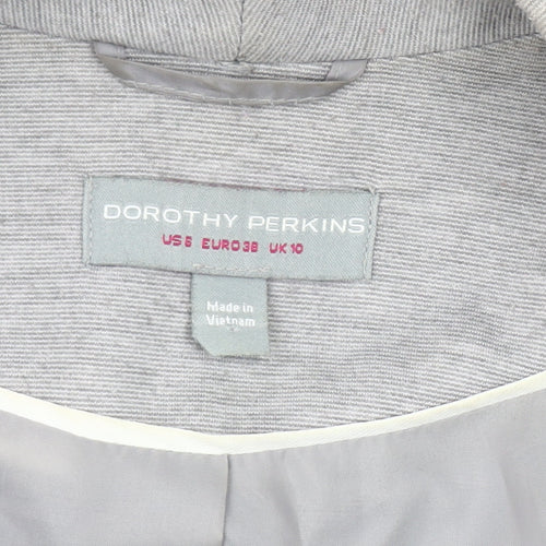 Dorothy Perkins Grey Women's Blazer, Size 10, Shawl Collar