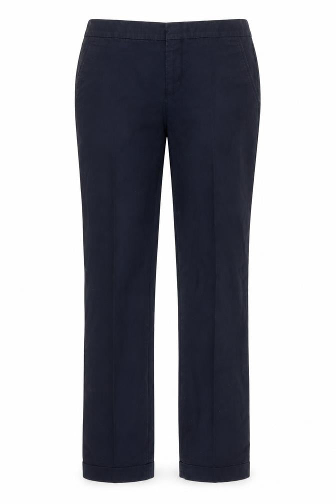 Front view of Zara Women's Black Chino Trousers, size 6, Cotton