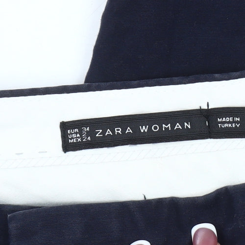 Zara Women's Black Chino Trousers Size 6 Cotton