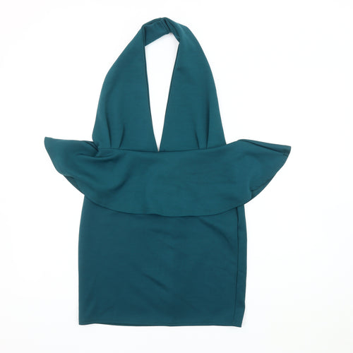 boohoo Women's Green Bodycon Dress, Size 12, Party Wear