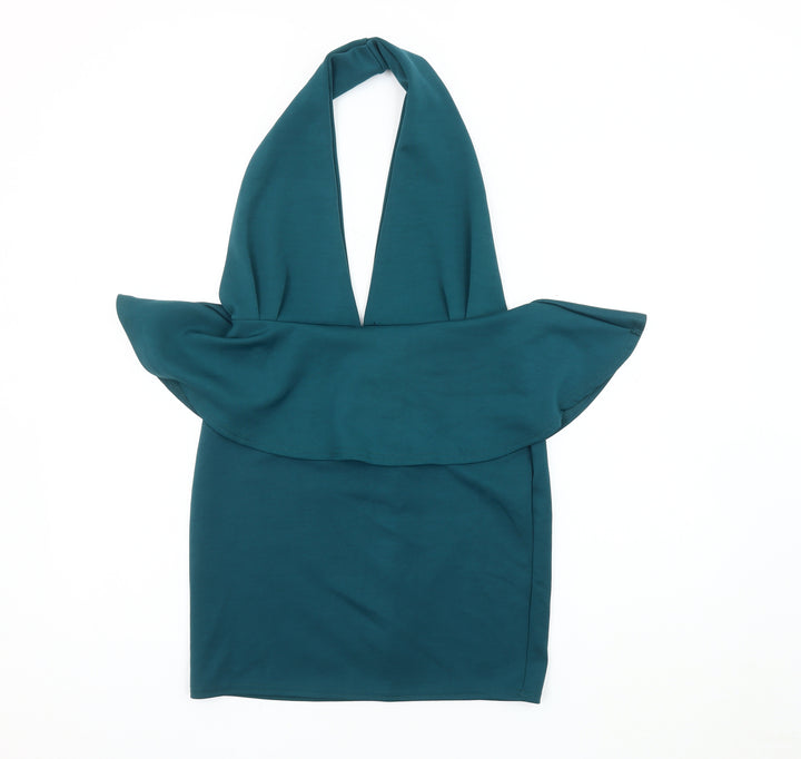 boohoo Women's Green Bodycon Dress, Size 12, Party Wear
