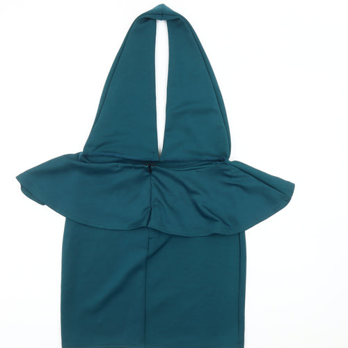 boohoo Women's Green Bodycon Dress, Size 12, Party Wear