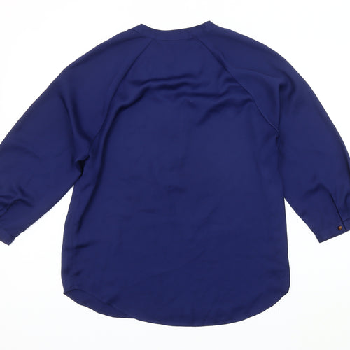 Marks and Spencer Women's Blue 3/4 Sleeve Blouse