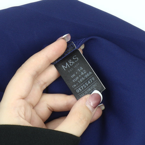Marks and Spencer Women's Blue 3/4 Sleeve Blouse