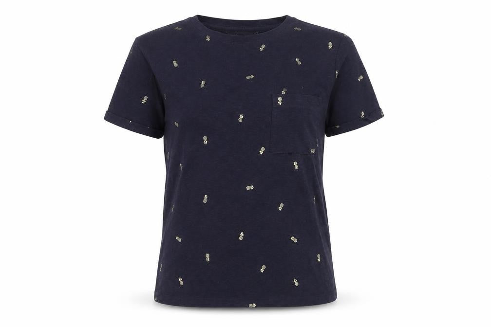 M&S Women's Blue T-Shirt, Size 8, Cotton Blend, Casual