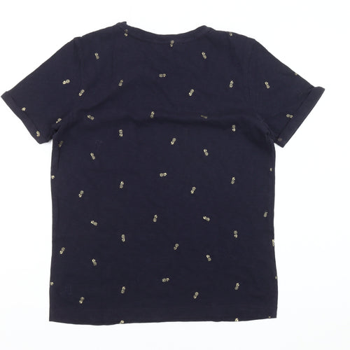 M&S Women's Blue T-Shirt, Size 8, Cotton Blend, Casual