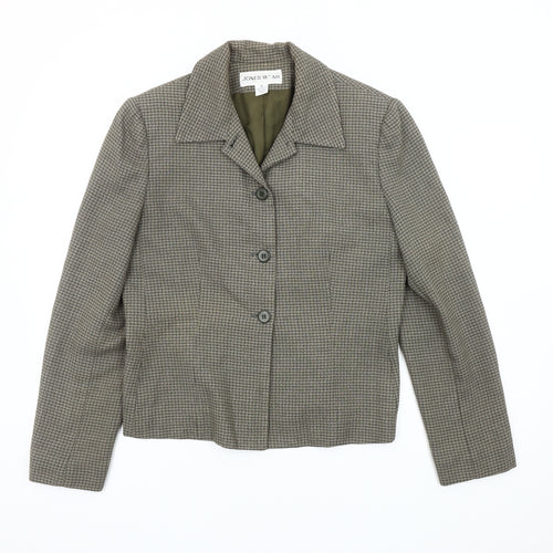 Jones Wear Women's Grey Houndstooth Suit Jacket Size 10