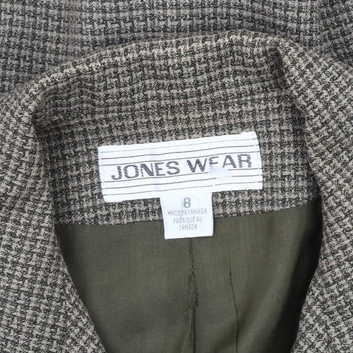 Jones Wear Women's Grey Houndstooth Suit Jacket Size 10