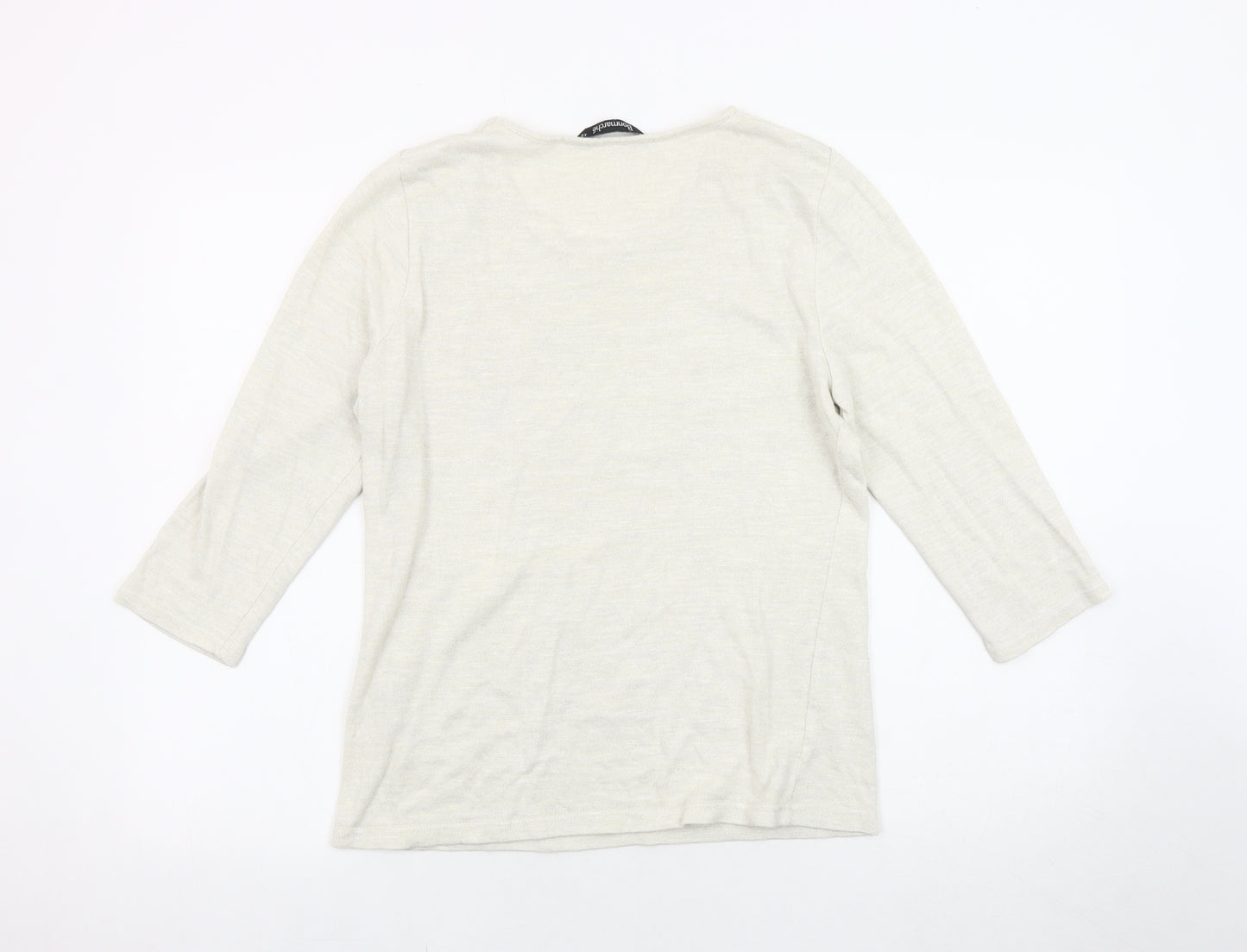 Bonmarché Women's Ivory Floral Knit Jumper Size 12