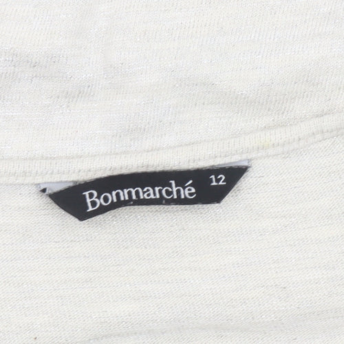 Bonmarché Women's Ivory Floral Knit Jumper Size 12