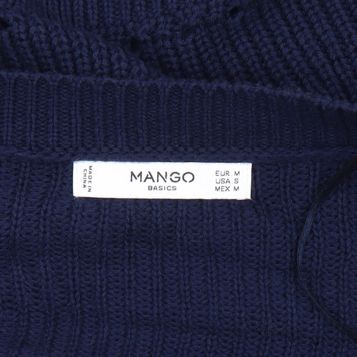 Mango Women's Blue Open Front Cardigan Size M