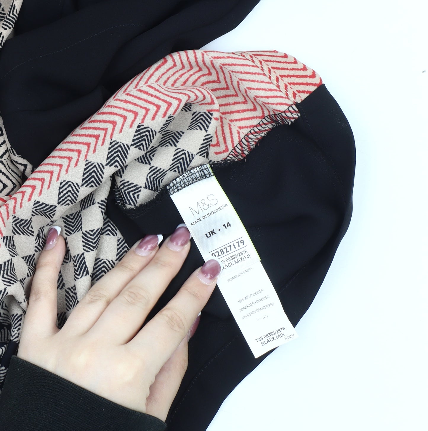 Marks and Spencer Women's Geometric Blouse - Size 14