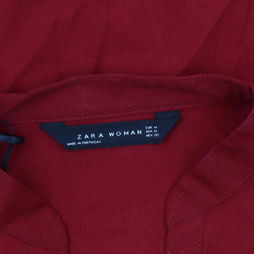 Zara Woman Red Fringe Blouse, Size M, Tunic Style