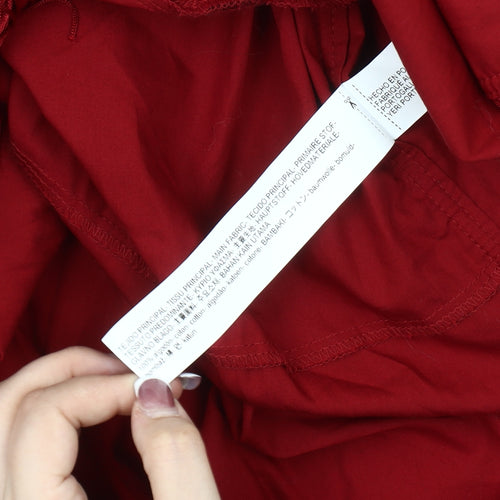 Zara Woman Red Fringe Blouse, Size M, Tunic Style