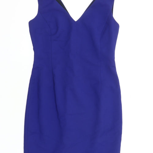 Zara Women’s Blue V-Neck Sheath Dress Size 12