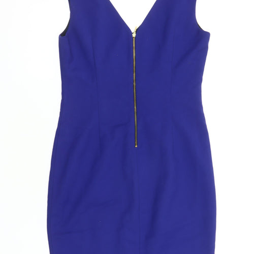 Zara Women’s Blue V-Neck Sheath Dress Size 12