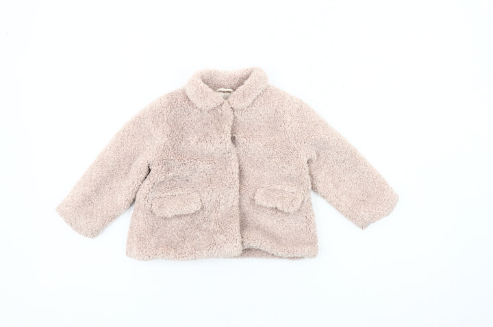 Zara Unisex Beige Coat, 12-18 Months, Lined Winter Essential