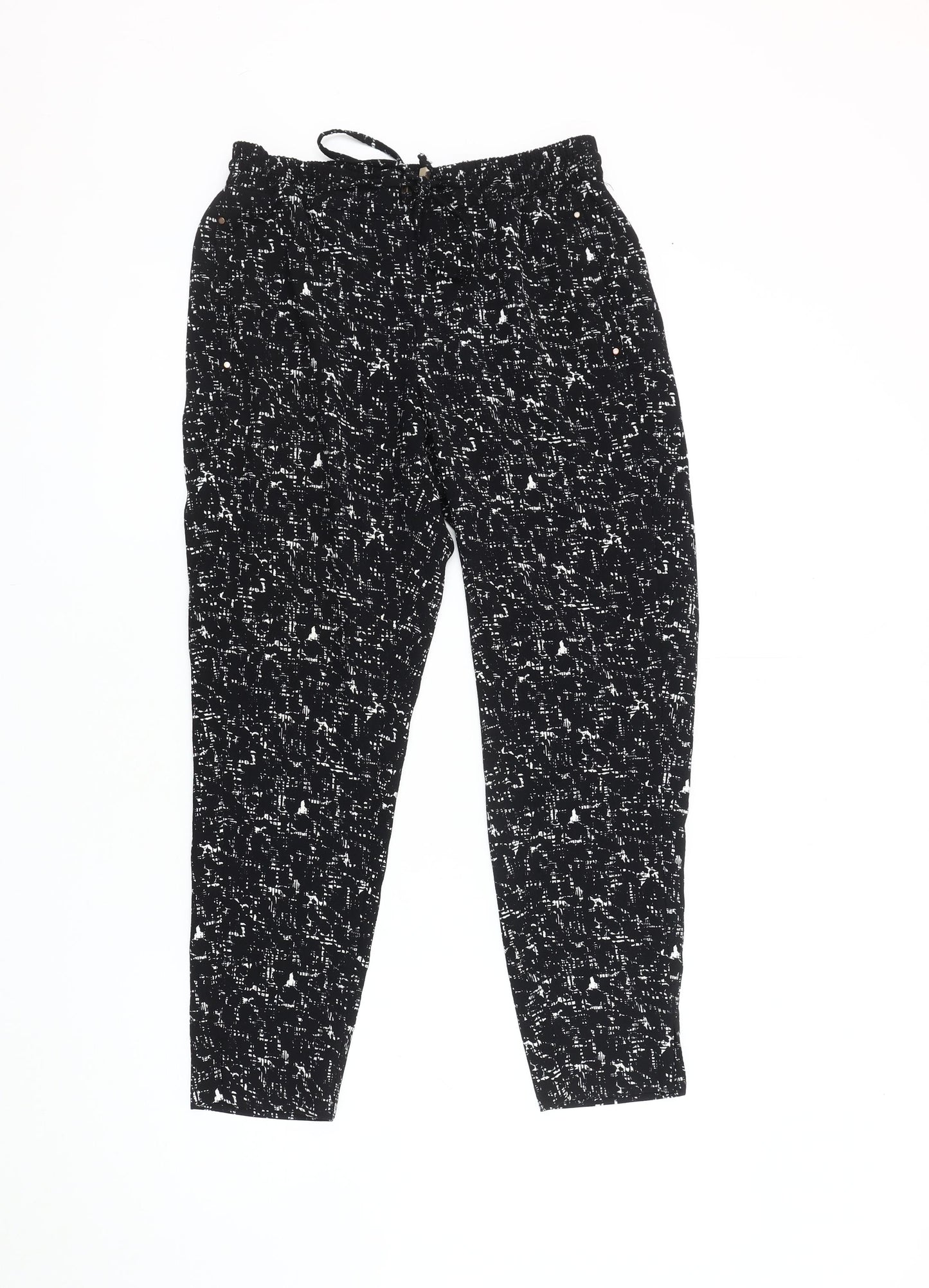 H&M Women's Black Jogger Trousers Size 8