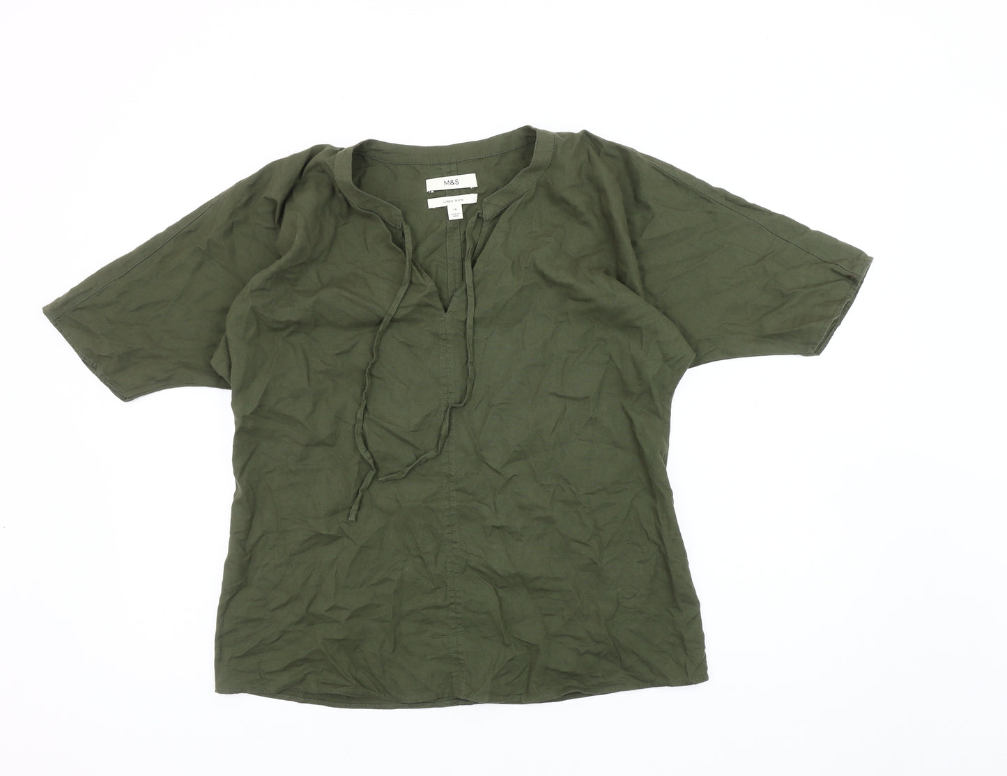 Marks and Spencer Women's Green Short Sleeve Top Size 14
