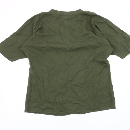 Marks and Spencer Women's Green Short Sleeve Top Size 14