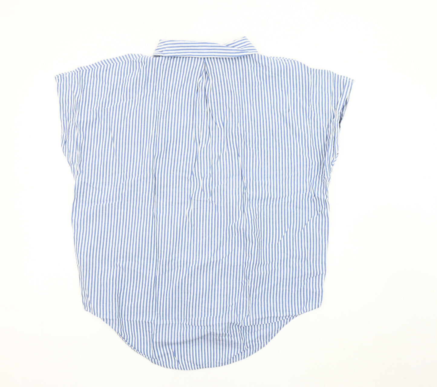 Next Women's Blue Striped Button-Up Shirt M Casual