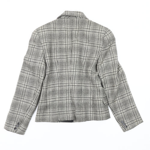 Marks & Spencer Women's Grey Houndstooth Blazer, Size 8