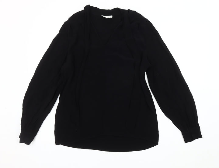 Topshop Women's Black Long Sleeve Blouse Size 12