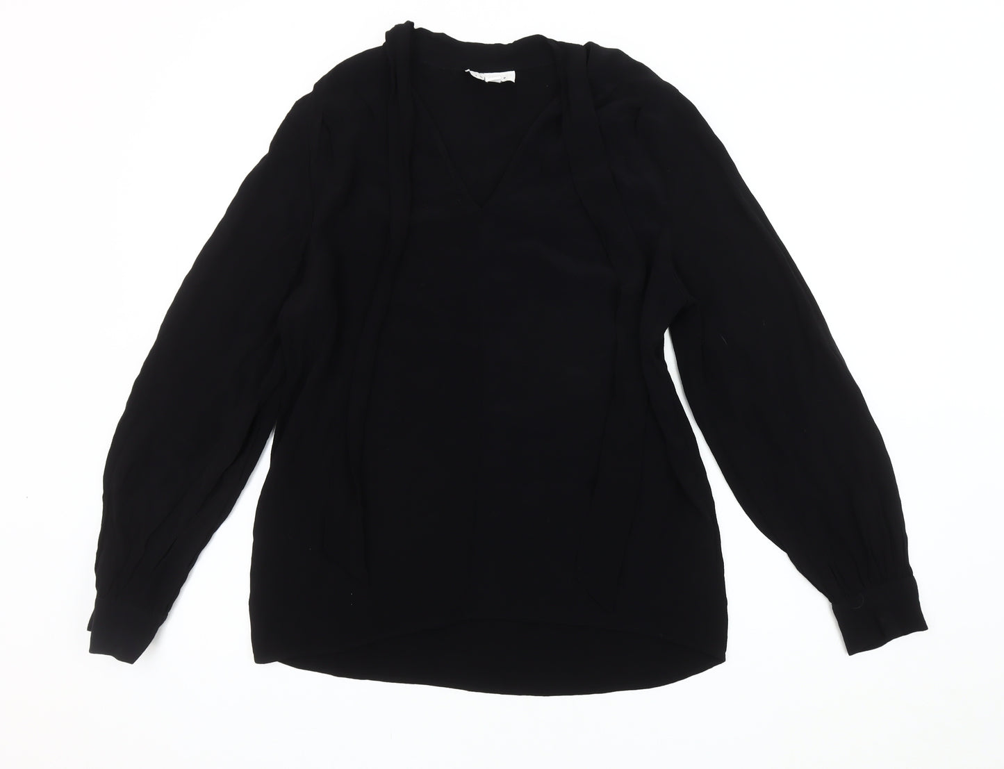 Topshop Women's Black Long Sleeve Blouse Size 12