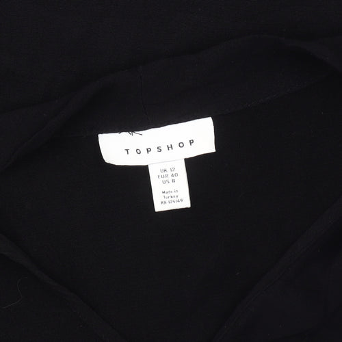 Topshop Women's Black Long Sleeve Blouse Size 12